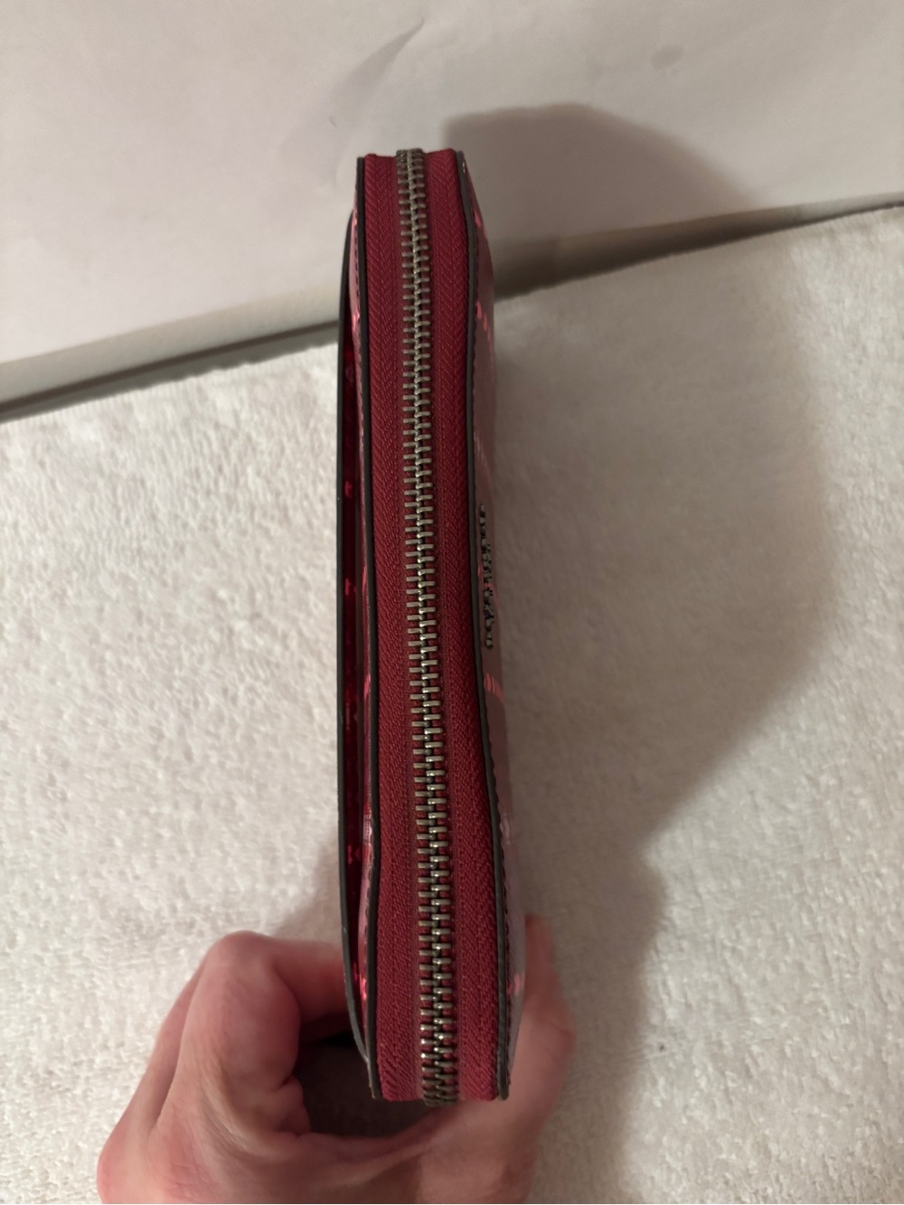 kate spade Red and Pink Heart-Stripe Zip Wallet - Picture 4 of 15